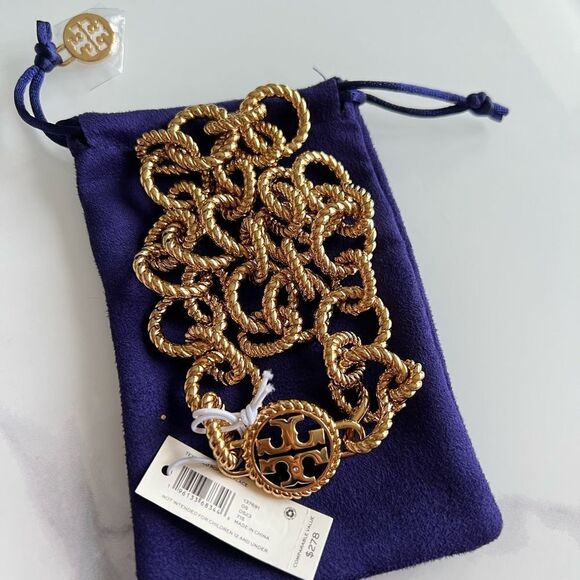 Tory Burch Textured Rope Necklace, Gold, Style 137691, RETAIL $278 - Picture 9 of 9